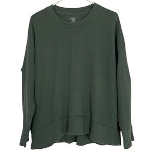 Aerie Textured Oversized Sweatshirt Pullover Womens Size Small Green